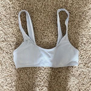 blue and white striped shein bikini